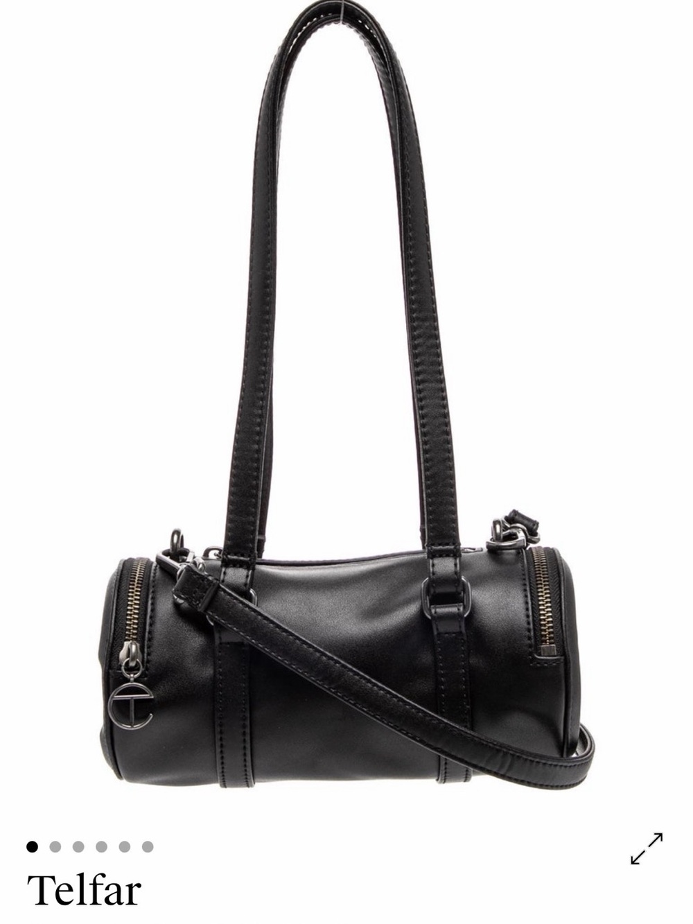 Telfar Black Barrel Mini Tote with Detachable Strap